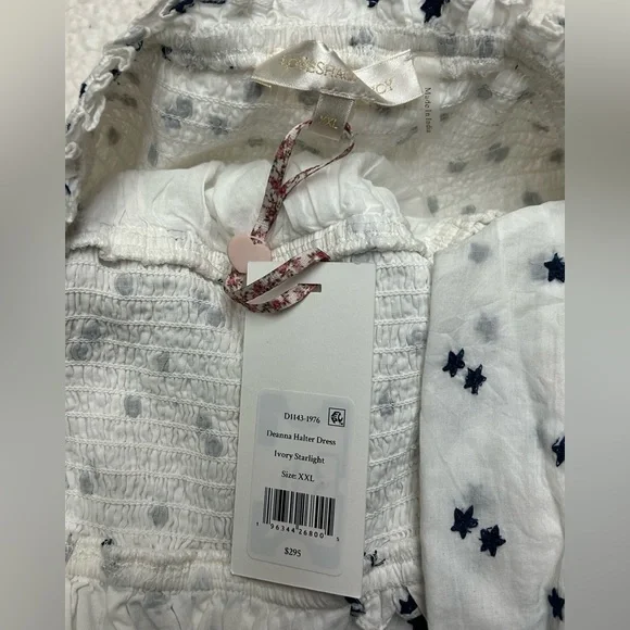 NWT LoveShackFancy Deanna Halter Mini Dress Ivory Starlight Size XXL - Picture 10 of 13